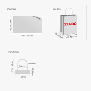 Fully <strong>Automatic</strong> Paper Bag <strong>Making</strong> <strong>Machine</strong> with <strong>Handle</strong> Sheet Fed ZB1260S-450 - Product Image 2