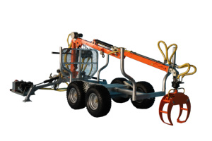 Nuevo remolque de carga de cargador forestal de tala de madera de bosque ATV 450 con grúa hidráulica y pinza - Product Image 4