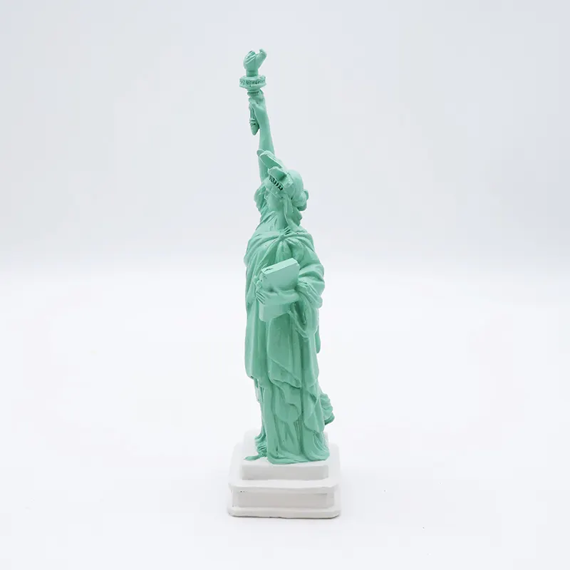 OEM מלאכת יד מותאמת אישית קישוט הבית מיניאטורי מזכרות היקפית פסל שרף ציאן דמות פסל החירות