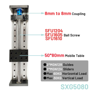 Mesa deslizante de guía lineal SFU 1605 200mm Plataforma de tornillo de bola de carrera Eje XYZ Etapa 2/4PCS Deslizadores - Product Image 3