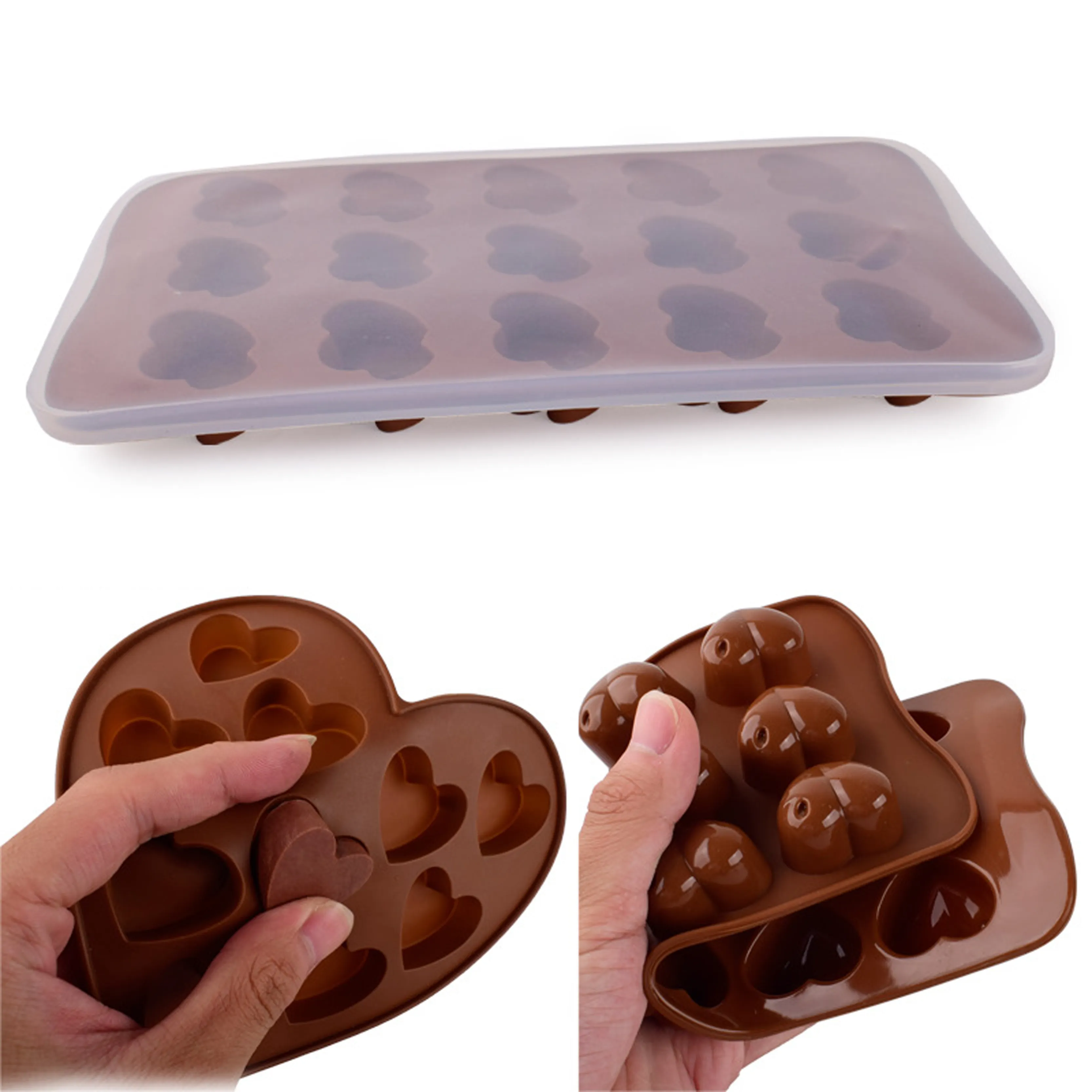 3D-technologie Hartvorm Non-Stick Maken Chocolade Dessert Bakvorm Diy Chocoladevorm