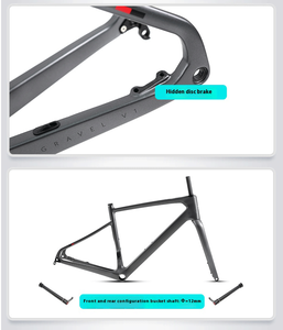 Chất Lượng Cao Đĩa Phanh Thru-Trục <span class=keywords><strong>Carbon</strong></span> Đường Khung 700C Bền Cho Off-Road Sỏi Xe Đạp - Product Image 4