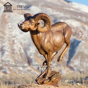Lớn kim loại động vật hoang Dã Tượng tùy biến Bronze bighorn cừu điêu khắc - Product Image 3