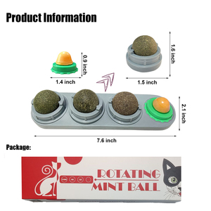 Bolas de hierba gatera giratorias para gatos, juguetes de pared giratorios, seguros y saludables, para lamer - Product Image 2