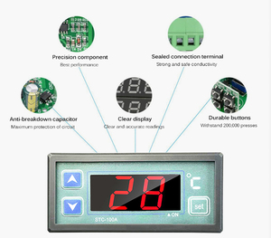 STC-100A <strong>Temperature</strong> <strong>Controller</strong> Cool Heat Refrigerator Thermostat AC 220V Regulator Thermoregulator Thermocouple 2M <strong>NTC</strong> <strong>Sensor</strong> - Product Image 2