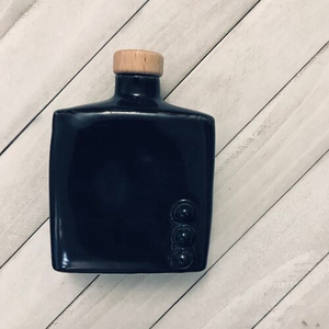 Handmade Ceramic Flask with Wood Topped Cork Stopper Spirits Wine Bottle Perfect for Sharing a <strong>Nip</strong> of a Favourite Beverage 8oz - Product Image 4