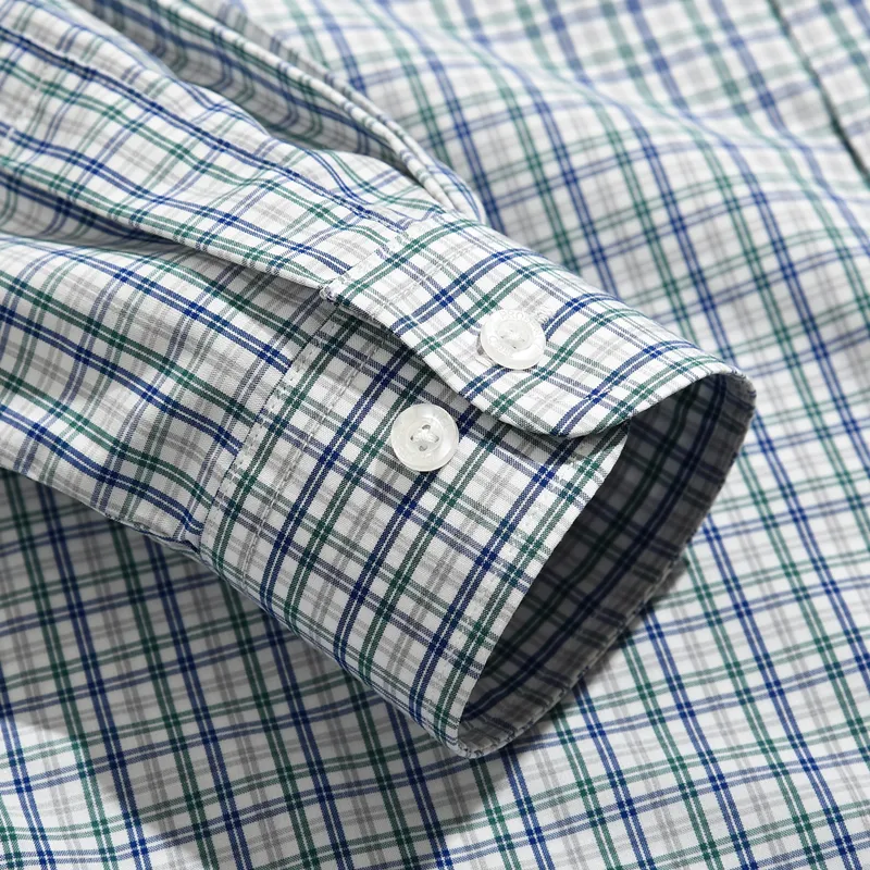 Button up shirt mens wholesale spring new design plaid cotton long sleeve plus size shirt