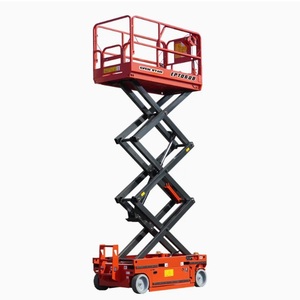 電気シザーリフトプラットフォーム4-10m油圧折りたたみ式0.5-1T積載容量小売建材ホイスト - Product Image 1