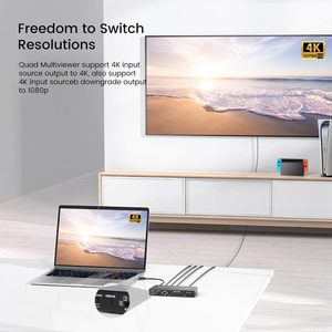 SY 4K <strong>HDMI</strong> Multiviewer 4x1 Quad Screen Real Time Multi Viewer <strong>4</strong> in <strong>1</strong> Seamless <strong>HDMI</strong> <strong>Switcher</strong> with Remote - Product Image 5