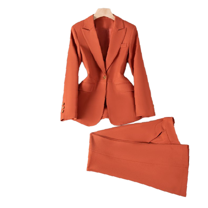 Caramel-colored suit
