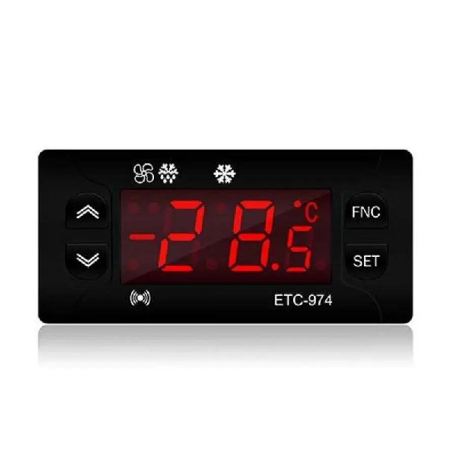 Regolatore LCD AC 220V per regolatore di temperatura LED nero per cella frigorifera con incubatore NTC ETC-974 termostato digitale sul condensatore