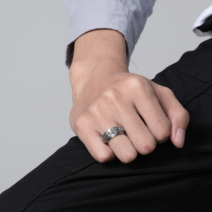 Phong cách thép không gỉ Spinner lo lắng biểu tượng Vòng Thần Tài Vòng cho phụ nữ người đàn ông không thấm nước đồ trang sức quà tặng - Product Image 2