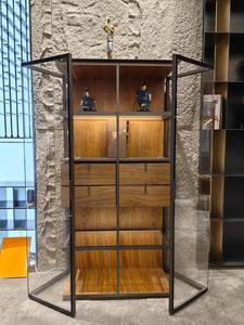 Hiện đại tối giản sang trọng Modular kim loại nhôm treo tường hiển thị trường hợp tủ với ánh sáng LED cho khách sạn phòng khách - Product Image 3