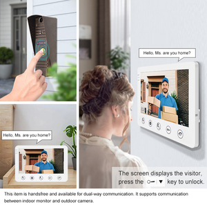 7 Inches Video <strong>Intercom</strong> <strong>System</strong> <strong>Wired</strong> Video Doorbell with IR Night Vision IP65 Rainproof Camera RFID Unlock <strong>2</strong> <strong>Way</strong> <strong>Intercom</strong> - Product Image 3