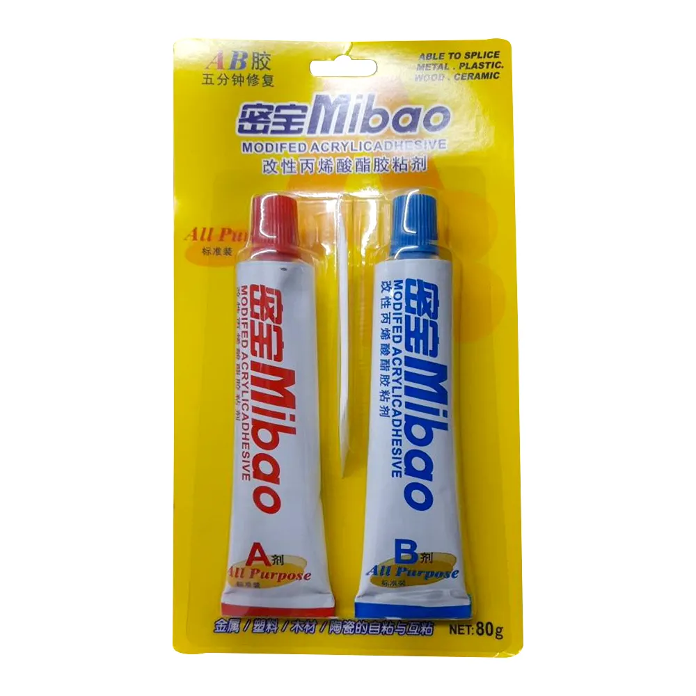 Mibao AB keo hai thành phần sửa đổi Acrylate dính Epoxy AB keo 80g