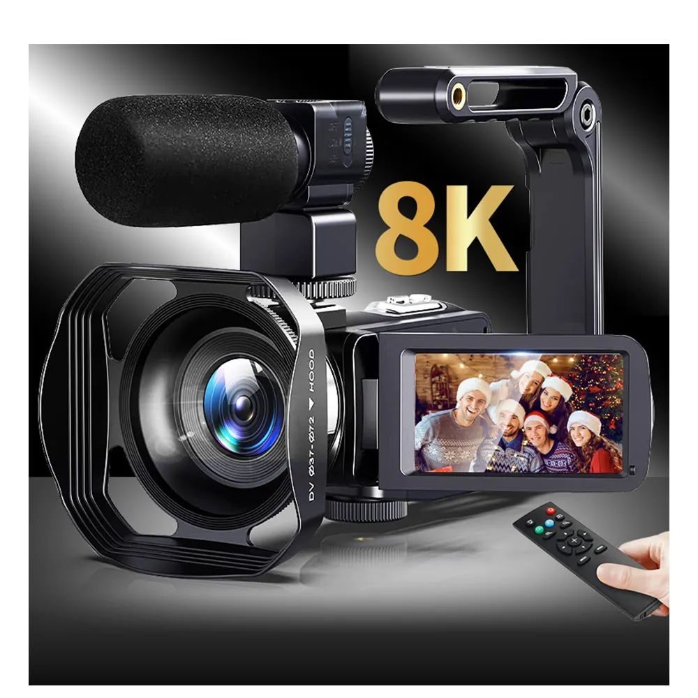 8K titik kamera dan jepret kamera Film Digital murah Et Ecran Pour Vlog Zoom Et kamera Youtube Set Video dan Audio