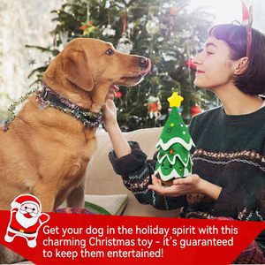 Crinkle Christmas Tree &amp; Squeaky Santa Claus Hide and Seek <strong>Plush</strong> Dog for Small and <strong>Medium</strong> Dogs - Product Image 5