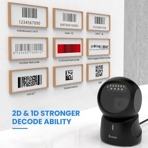 Eyoyo-Lector de código de barras con cable QR 1D 2D, manos libres, omnidireccional, automático, de escritorio, escáner para POS, PC, supermercado - Product Image 4
