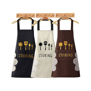 Tạp Dề Nhà Bếp Có Thể Cầm Tay Họa Tiết Nấu Ăn Tạp Dề Yếm Người Lớn Nấu Nướng Bánh Cà Phê Chống Dầu Có Túi Mở Rộng - Product Image 1