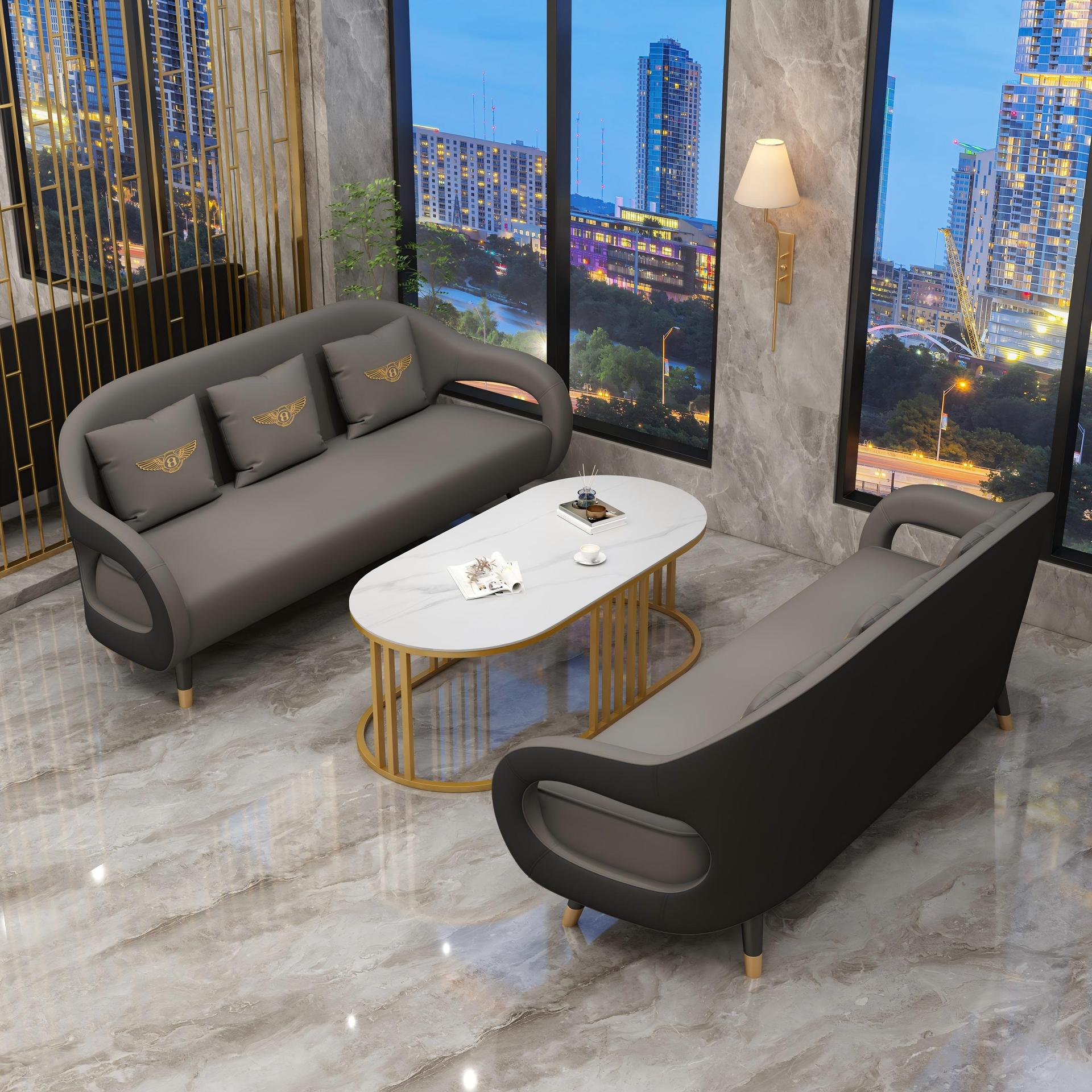 Three-person coffee table (gray and black)
