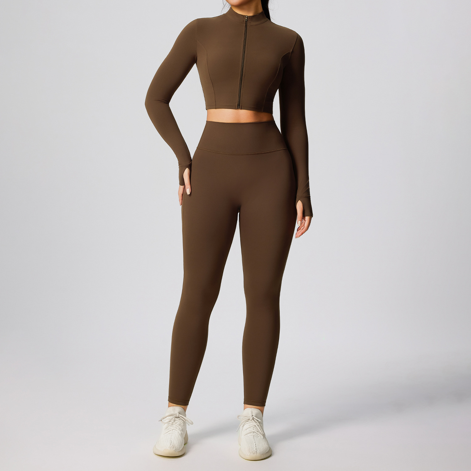 Coat and long pants-brown