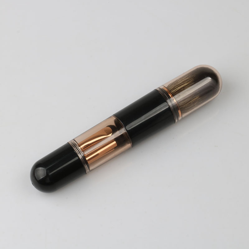 6-in-1 portable makeup brush-highlighter-black-opp packaging