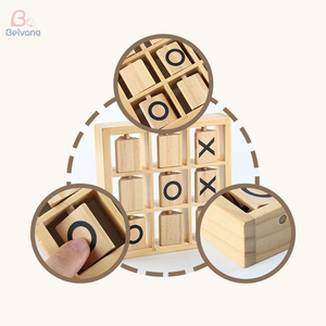 High Quality Handmade Tic Tac Toe Mini Wooden Board Game Educational <strong>Toy</strong> <strong>All</strong> Ages Customizable Logo Nought Crosses X-O Design - Product Image 5