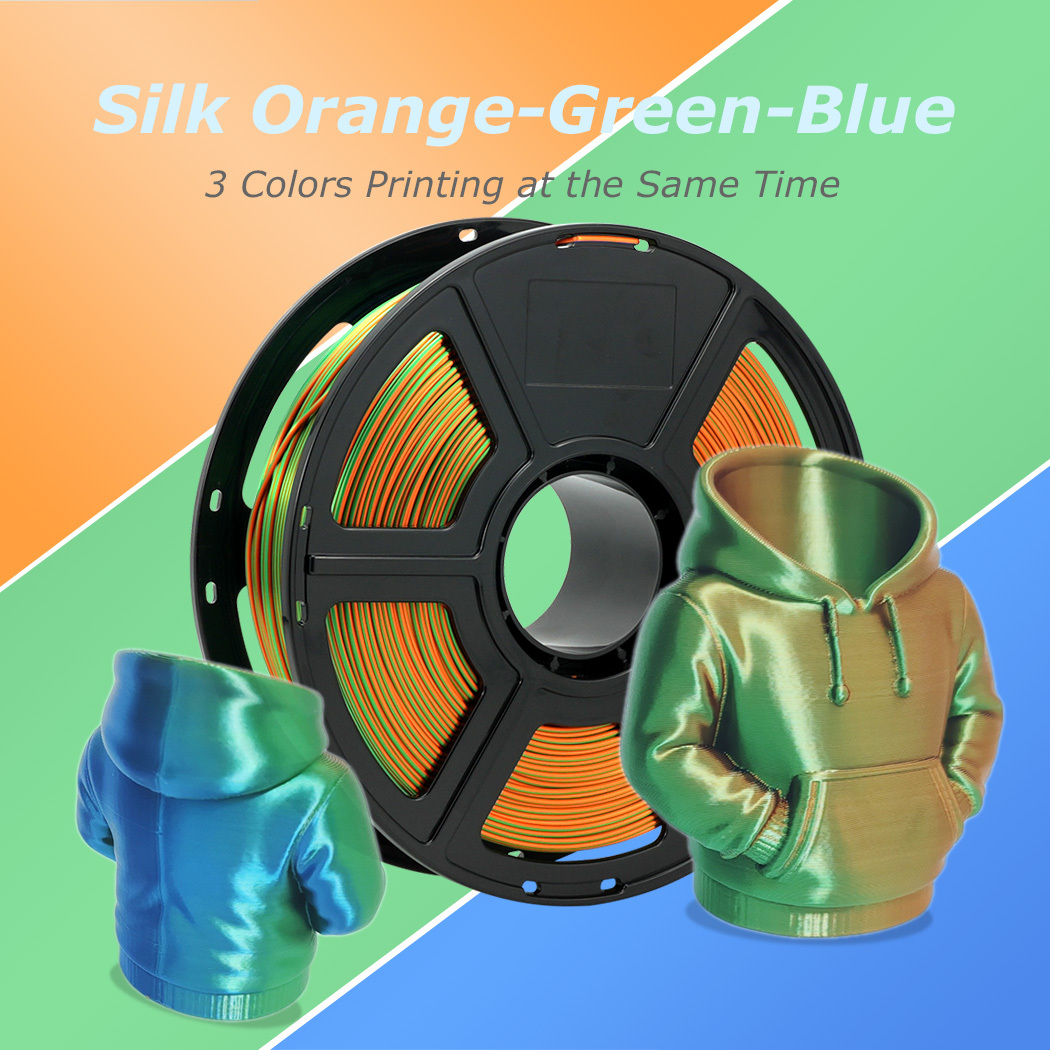 Silk Tricolor Orange-Green-Blue 1.75mm