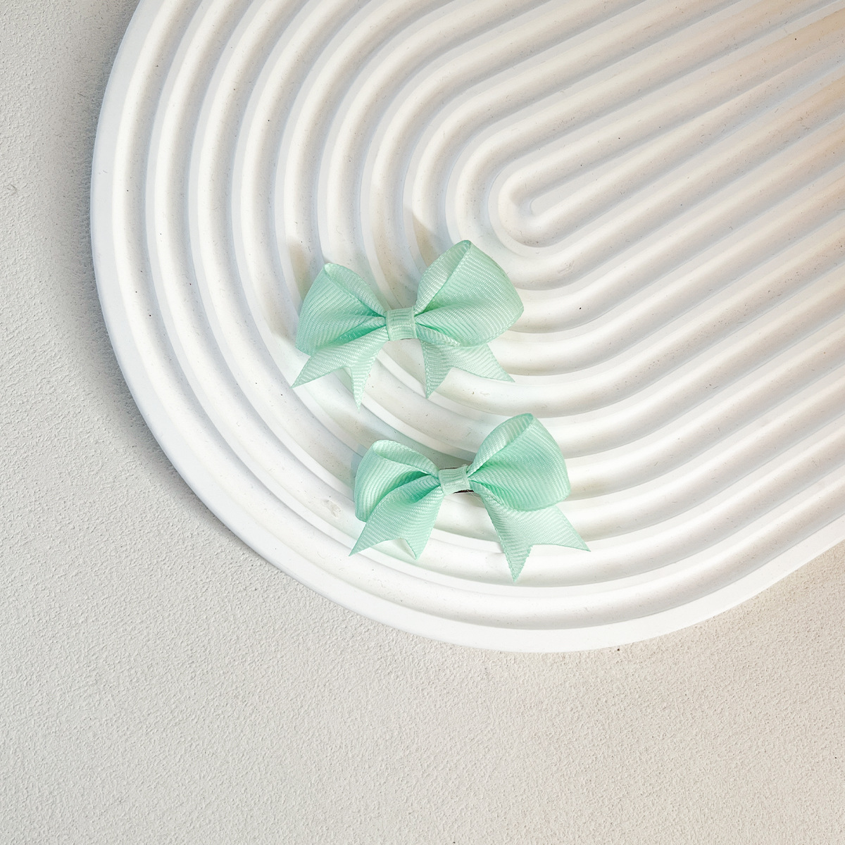 6cm threaded bowknot-light green