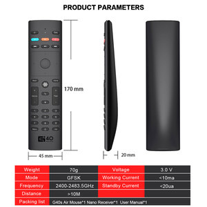2.4G Wireless 33 Tasten IR-Lern fernbedienung G40S Google Voice Microphone Gyroscope Air Mouse