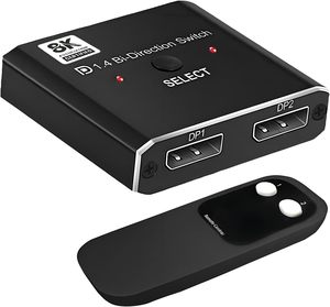 Interruptor DisplayPort bidireccional 2 en 1 salida/1 en 2 salida 8K30Hz 4K120Hz Displayport Switcher DP Switch para PC Monitor Laptop