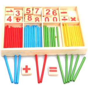 儿童数学计数棒游戏计算数学教育玩具木制数字卡和计数棒盒 - Product Image 5
