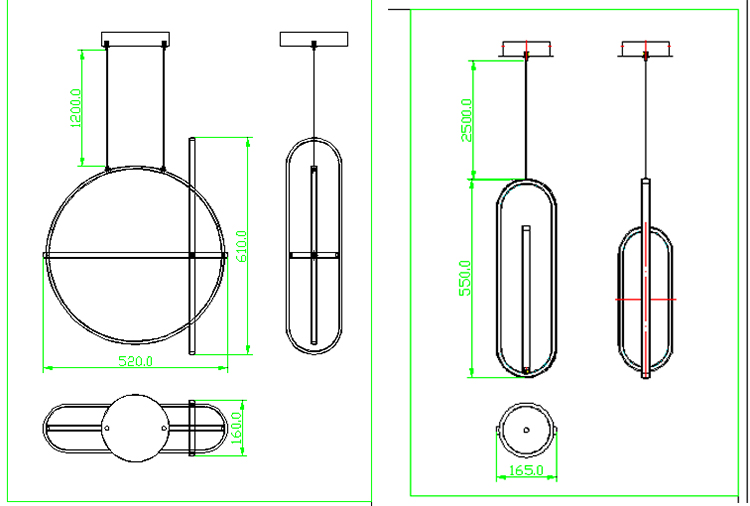 Modern Simple Circle Home Decoration Aluminium betroom light chandeliers round pendent light for dinning