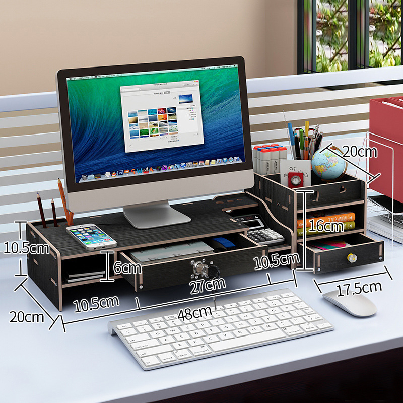 5mm wood grain glossy black color lockable riser shelf
