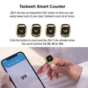 Digital Inteligente Tasbih Islã muçulmano mão anel contadores Iqibla-Inteligente Tasbih Zikr Anel