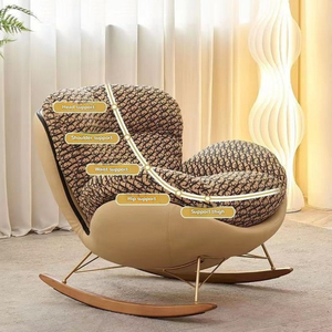 Modern Comfort Designer Rocking Chair Indoor Leisure Accent Seat com almofada modelada para sala de estar ou varanda Relaxamento