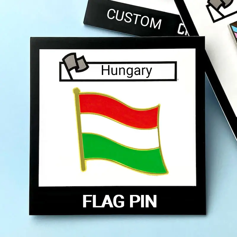 इनेमल पिन मेटल बैज निर्माण आयरलैंड ध्वज लैपल बैज हार्ड इनेमल हंगरी देश ध्वज पिन बैकिंग के साथ
