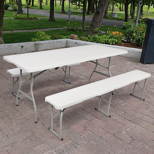 Bán Buôn 6ft HDPE Hình Chữ Nhật Ngoài Trời Gấp Bảng Nhiệm Vụ Nặng Nề Di Động Không Thấm Nước Trọng Lượng Nhẹ Dã Ngoại Tổ Chức Sự Kiện Vườn Sân - Product Image 2