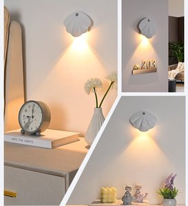 Led sensörlü ışık kabuk şekli için yeni varış USB şarj edilebilir merdiven duvar ışığı dim 3 renk Led lamba - Product Image 3