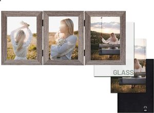 12.7 <strong>X</strong> 17.78 cm Triple Photo <strong>Frame</strong>, <strong>3</strong> Photo <strong>Frames</strong>, Multiple Units (Grey, Pack of <strong>2</strong>)