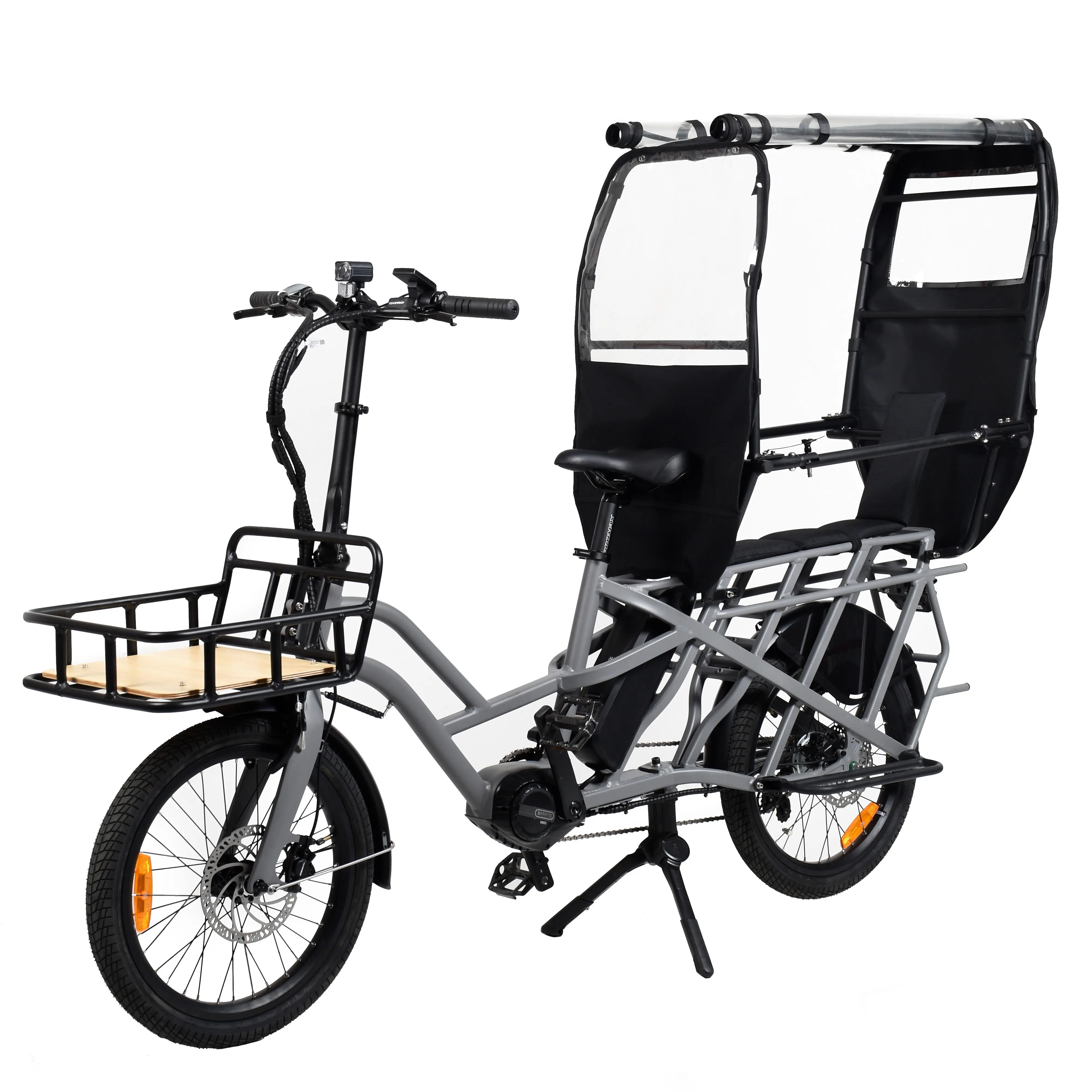 Bicicleta eléctrica de cola larga, bicicleta de carga eléctrica con batería extraíble, bicicleta de carga eléctrica de 500W para bicicleta eléctrica de cola larga familiar