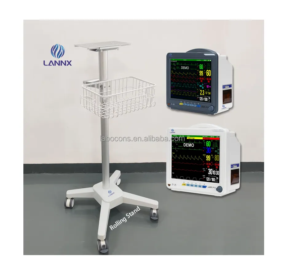 Lanx - Suporte para monitor multiparâmetro, estação de trabalho de laboratório, enfermagem, hospital médico, suporte móvel para trabalho, fornecedor bom