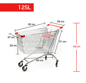 80 <strong>100</strong> 1250 150 180 210 240 280L Volume Capacity Supermarket Shopping <strong>Trolley</strong> Carts with 4 Wheels - Product Image 2