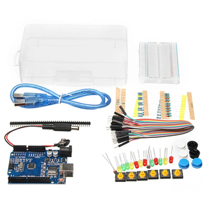 Chengsuchuang IOT scheda di sviluppo per Arduino principiante Kit con scatola LED pulsante Breadboard