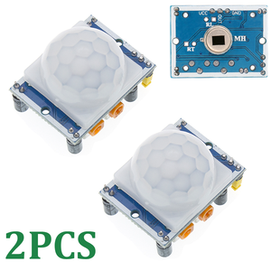 Módulo Detector de Movimiento Infrarrojo Piroeléctrico IR con Sensor PIR de Ajuste para Raspberry Pi, Sensor de Cuerpo Humano, SR501, 2 Unidades