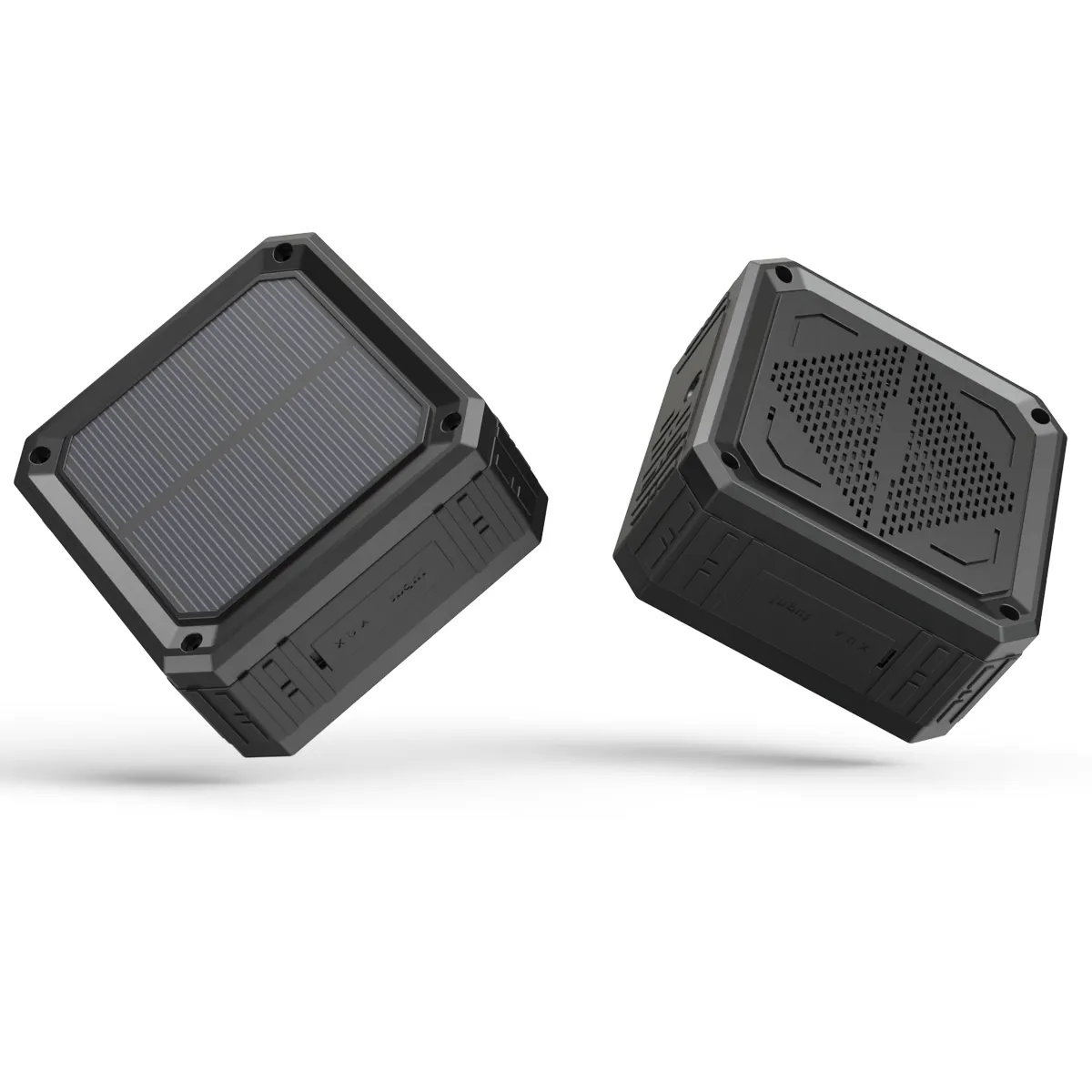 Mini caixa de som solar portátil 5w, caixa de som sem fio à prova d'água para áreas externas, 1200mah