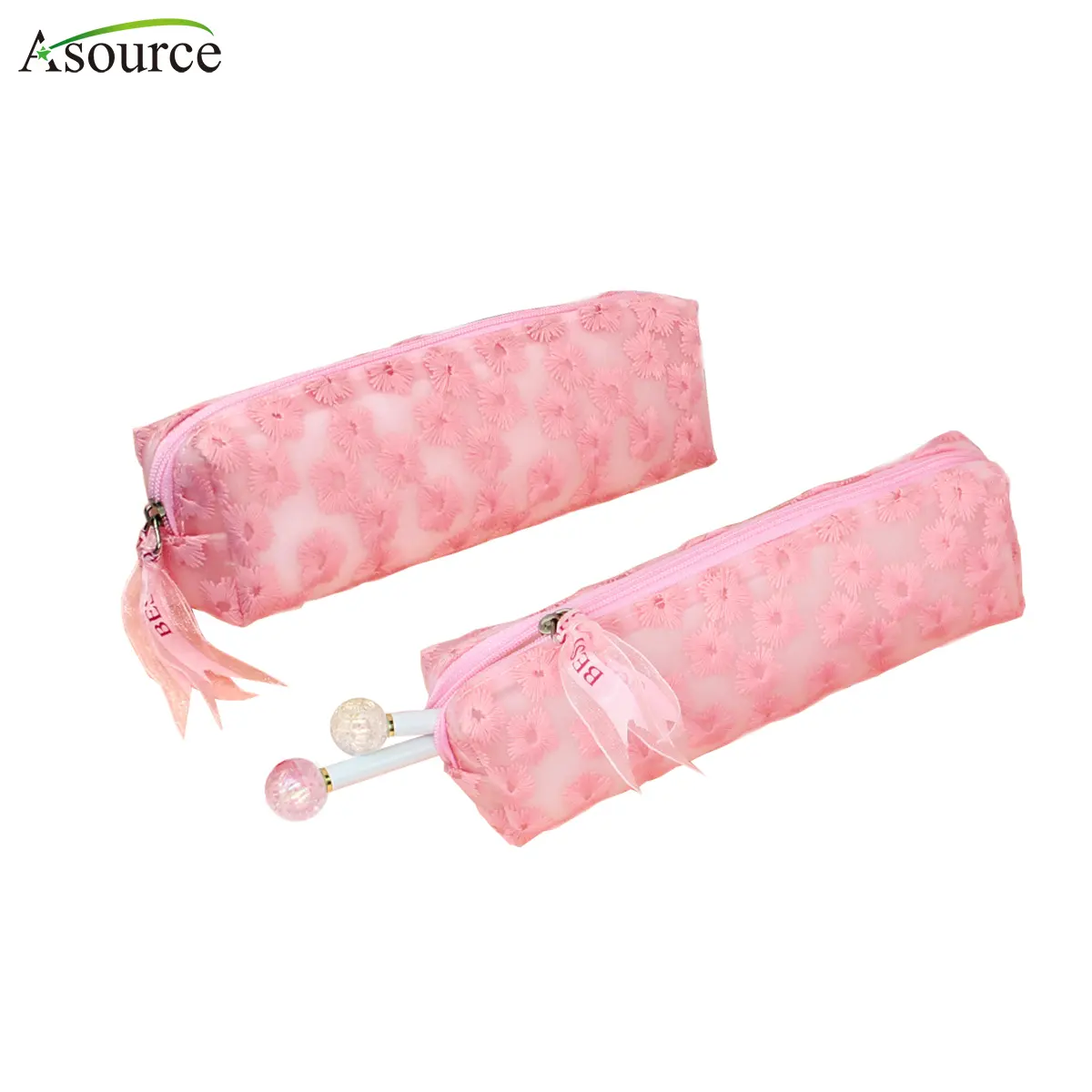 New Arrival Flower Pencil Pouch Stationery Pencil Case with Zipper