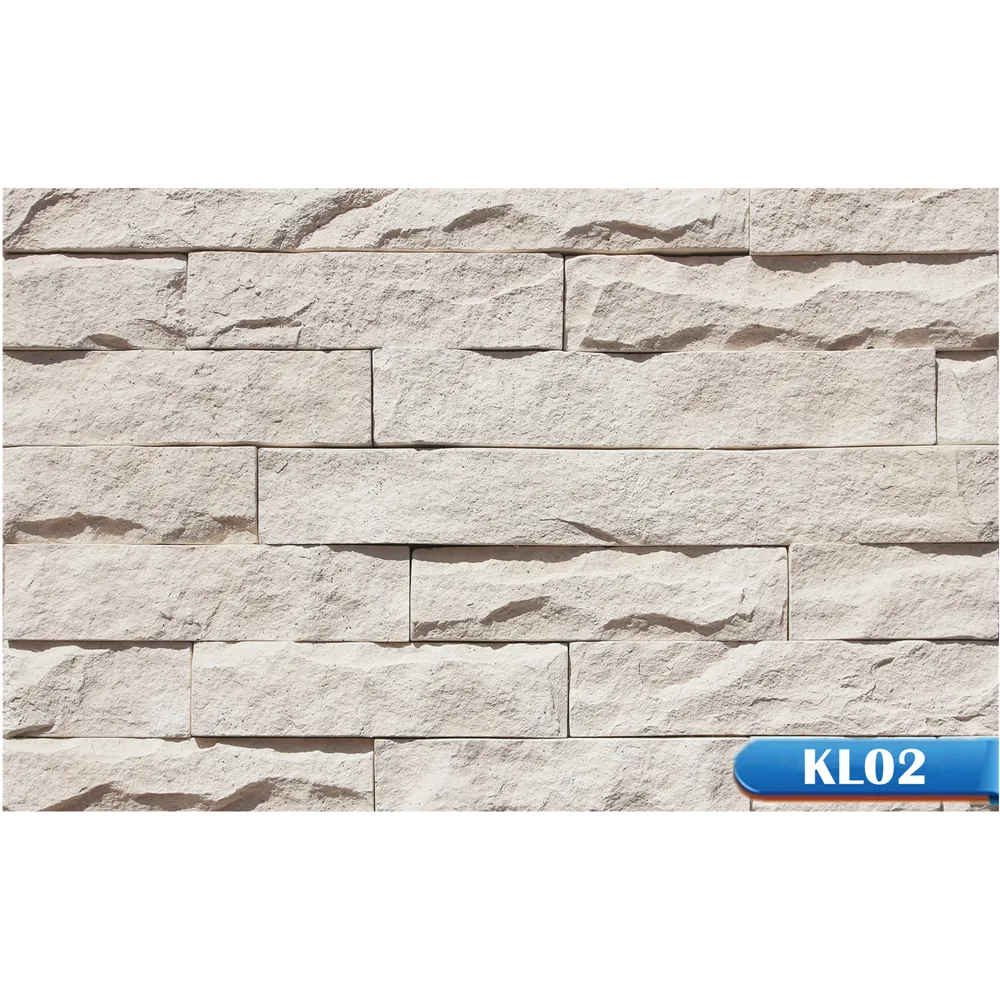 बिक्री के लिए एलकोरोना KL02 सफेद बाहरी पत्थर लिबास महल रॉक नकली स्टोन साइडिंग