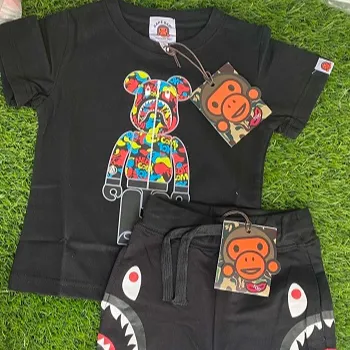 Desgaste do verão Hip Hop meninos roupas conjuntos crianças rua roupas meninos manga curta + shorts set