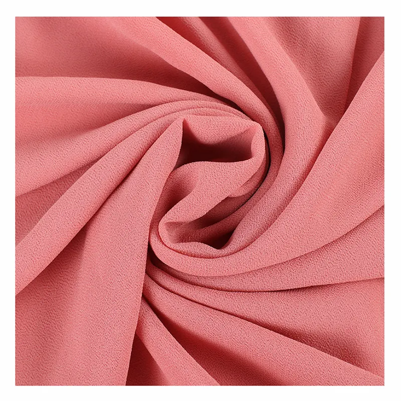 U SEE Großhandel Mehrere feste Farben 100% Polyester Pearl Crepe Chiffon Stoff für Schal Kleider Bluse